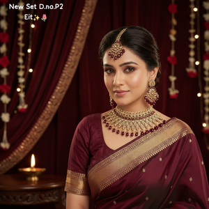 Luxury High Quality Vintage Copper <b>Gold</b> Plated Pearl Kundan Choker Necklace <b>Set</b> Earrings Maang Tikka Engagement Latest Wedding - Product Image 3