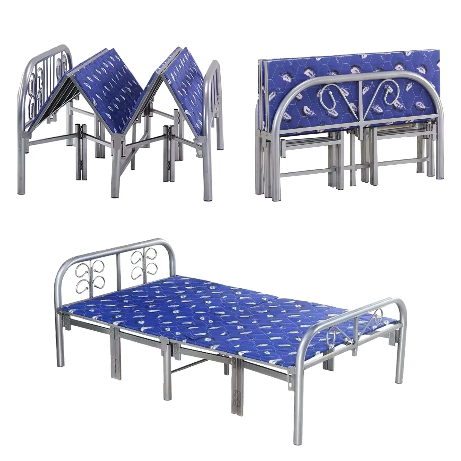 Wholesale Middle East Modern Cheap Thick Removable Single Adults Metal Folding Bed