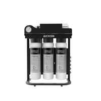 Purificateur d'eau RO Aicksn 5 étapes 100G avec réservoir et robinet, cartouche 10 pouces, auto-nettoyant électrique pour usage domestique et eau potable