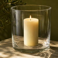 Vente en gros de porte-bougie en verre décoratif de 125 mm et 150 mm de hauteur pour la décoration de table à la maison et lors d'événements