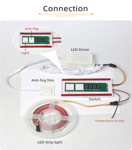 12V 5A 60W Smart Dual-Button Mirror Touch Inductive Switch Anti-Fog and Clock Affichage de la température - Product Image 3