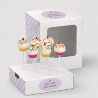 Individuelle Cake-Pop-Box mit Fenster & Bandverschluss Öko-Kraftpapier-Verpackung für Bäckerei, Hochzeit & Events