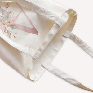 Bolsos de lona de algodón con logotipo impreso personalizado bolso bandolera de compras con letras para mujer - Product Image 5