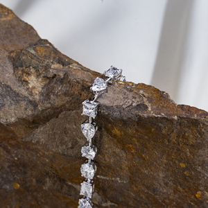 Pulsera de tenis de oro de 18 quilates con diamantes de laboratorio en forma de pera, corazón, óvalo y cojín, modelo MSB-571, joyería personalizada - Product Image 4