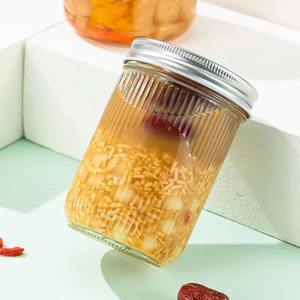 Bocal en verre de nid d'oiseau comestible de haute qualité 280ml 380ml 500ml 650ml <span class=keywords><strong>avec</strong></span> des motifs en relief complexes pour un emballage luxueux - Product Image 2