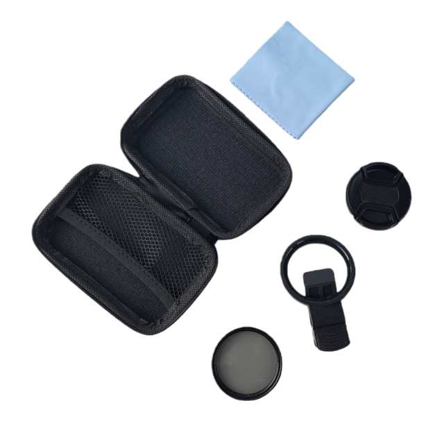 52mm Camera Filter 5-in-1 Kit  Vari Adjustable Fader Filter  ND--ND4-ND8-ND16-to-ND200-ND2-to-ND400 with Clip