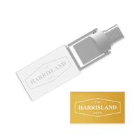 Tipo C Rose Gold Kristall Cristal Transparente USB 3,0 Flash Stick 32G 64GB 128GB Logotipo personalizado Crystal USB Flash Drives