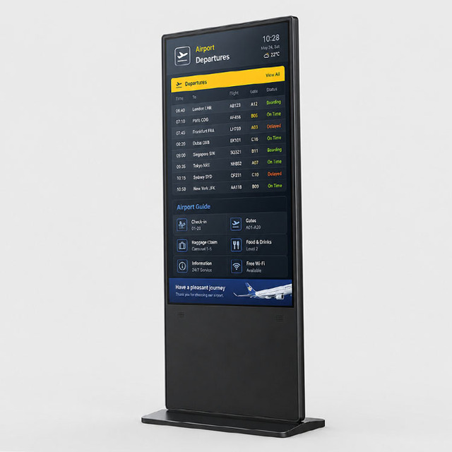 Airport Display Advertisement Display 2K 43 50 55 Inch Full HD Screen Digital Signage Floor Stand Advertising Player
