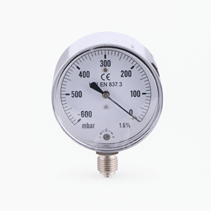 Manomètre à capsule électroplaquée radiale de 63 mm, réglable, à vide, pour la mesure de basse pression - Product Image 1