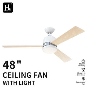 Ventilateur de plafond LED 52 pouces avec lumière, 3 pales, 6 vitesses, télécommande, design moderne, profil bas, moteur DC, fonctionnement silencieux, construction en fer - Product Image 4