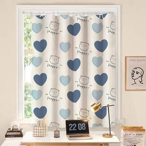 ผ้าม่านพิมพ์ลายสำหรับหน้าต่างเบย์วินโดว์แบบไม่ต้องเจาะ พร้อมราวม่านแบบยืดหดได้ กึ่งกันแสง เหมาะสำหรับห้องนอน ห้องครัว <span class=keywords><strong>บ้าน</strong></span><span class=keywords><strong>เช่า</strong></span> - Product Image 1