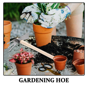 Herramienta de jardinería de doble cabezal: azada pequeña y rastrillo de mano con mango de madera para desmalezar, excavar y aflojar la tierra, venta al por mayor OEM - Product Image 6