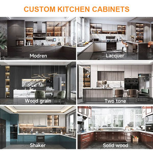 Fabbrica JEROME realizzato su misura design moderno mobilia mobili armadio in legno armadi da cucina con costruito in frigo - Product Image 3