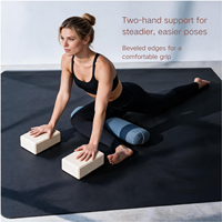 Bloc de yoga rose en mousse EVA haute densité, dureté 50 Shore, pour studio de Pilates, 230x150x75mm, 280g, bords antidérapants, fabrication industrielle