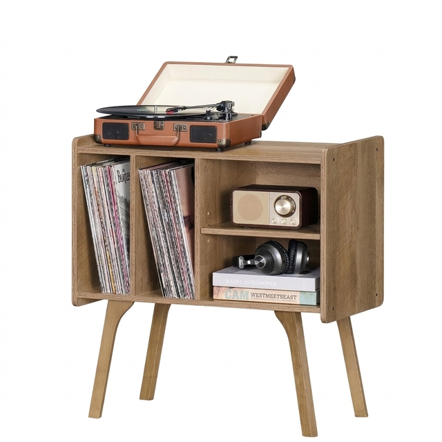 WDF ODM/OEM Mesa Para Tocadiscos Vinyl Record Storage Cabinet Player Stand Table Record Player Stand