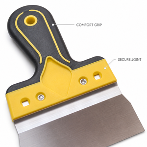 Grattoir à peinture et spatule en acier inoxydable avec poignées en caoutchouc multi-tailles, pour le nettoyage du mastic mural et de la boue de diatomées - Product Image 1