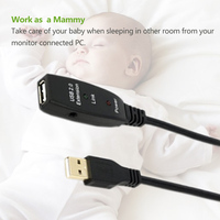 5M 10M 15M 20M 25M 30M USB laki-laki ke Perempuan PVC Built-in IC Chipset DC 5V pengulang aktif USB 2.0 kabel ekstensi Booster