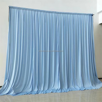 Tissu de draperie pour arche de mariage avec rideau de fleurs en soie, en polyester réglable, taille personnalisée pour la décoration de mariage