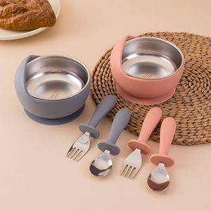 Stravagante Set di utensili per lumache in acciaio inossidabile 304 Silicone per alimenti senza BPA lavapiatti divertenti per imparare stoviglie - Product Image 2