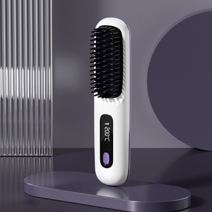 <span class=keywords><strong>Brosse</strong></span> et lisseur chauffants portables sans fil miniatures rechargeables personnalisés pour usage hôtelier avec réglages multi-températures - Product Image 6