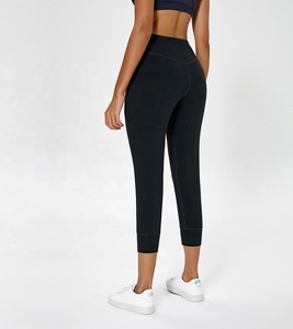 Excelente calidad de deporte cómodo alta cintura de Yoga Fitness de alta elástico No-sensación de gimnasio Capri con bolsillo - Product Image 5