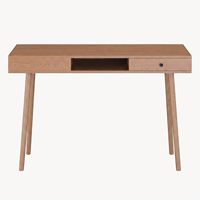 Bureau d'écriture en noyer à 2 tiroirs, compartiment de rangement ouvert, quatre pieds, pour bureau à domicile, étude ou travail sur ordinateur, directement de l'usine
