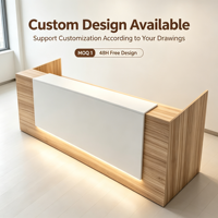 Comptoir de réception blanc personnalisé avec éclairage LED, meuble de rangement pour bureau
