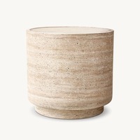 Table basse ovale en marbre travertin de style moderne avec un design unique en pierre Socle latéral Centre supérieur
