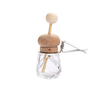 Flacon vide de 8 ml et 10 ml, rond, noir, avec bâtonnets en fibre, pour parfum de voiture DIY
