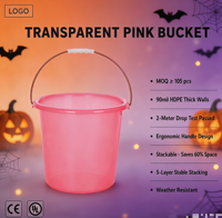 Seau à bonbons portable, écologique et durable de 21-25L pour Halloween, en plastique, avec poignée, pour la décoration de fêtes à domicile, vente en gros