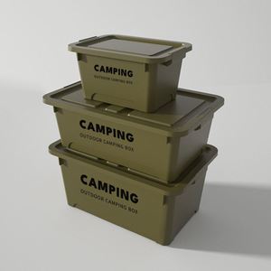 Large Capacity Household <b>Storage</b> <b>Box</b> with Lid, Thickened Heavy Duty Outdoor <b>Camping</b> Bin, Car Trunk Organizer <b>Box</b> - Product Image 1
