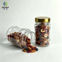 Pot en verre transparent cylindrique à double paroi de 330 ml avec col à vis pour miel, confiture, sauce chili, emballage alimentaire