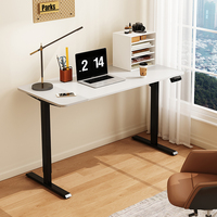 Bureau debout électrique moderne à moteur unique, réglable en hauteur, avec cadre extensible en bois massif pour bureau à domicile