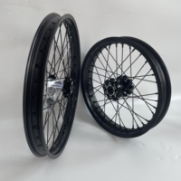 Kit de roues à rayons droits tout-terrain noir avec moyeu complet pour Surron Light Bee Avant 19 1.4 Arrière 16 2.15 Sans pneu