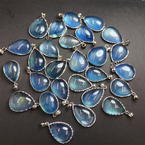 งานฝีมือคริสตัลควอตซ์บำบัดแบบขายส่ง เงินแท้ 925 พร้อมจี้อะความารีนสำหรับตกแต่ง - Product Image 5