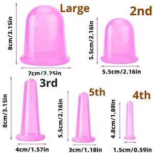 Kit de ventouses en silicone haute transparence pour usage domestique, ventouses à pression sous vide pour massage, fournitures de thérapie de réadaptation de qualité alimentaire - Product Image 2