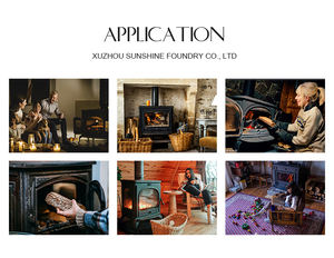 Stufa a Legna Premium per Interni con Cornice Decorativa, Caminetto in Ghisa <span class=keywords><strong>di</strong></span> Alta Qualità per Riscaldamento Domestico - Product Image 6