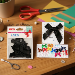 Noeuds en ruban noir Ilan Lazo 15 mm pour l'artisanat et la décoration - Product Image 3