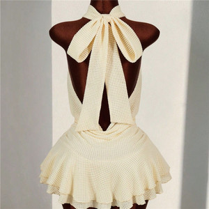 <span class=keywords><strong>Abito</strong></span> Estivo da <span class=keywords><strong>Donna</strong></span> Stile Vacanza, Senza Maniche, Schiena Scoperta, <span class=keywords><strong>Sexy</strong></span> con Lacci - Product Image 3