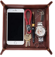 Style Valet Plateau Organisateur De Bureau Plateau En Cuir Pliable Plateau De Rangement Fourniture Personnalisé Rétro Chine Personnalisé Logo Opp Unique Moderne
