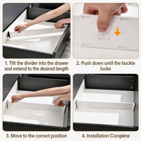 Diviseurs de tiroirs télescopiques extensibles, organisateurs de tiroirs en plastique réglables pour la cuisine, la commode, le placard, le rangement des sous-vêtements, des soutiens-gorge et des chaussettes