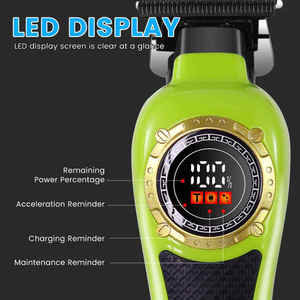 Cortadora de Pelo Profesional para Peluqueros con Motor Silencioso, Pantalla LED, Larga Duración, Uso Inalámbrico y con Cable, para Barbería - Product Image 2