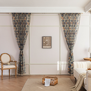 Rideaux transparents géométriques bohèmes 100% polyester-Design symétrique d'inspiration marocaine avec glands pour salon/chambre à coucher/balcon - Product Image 3