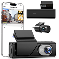 Mini caméra embarquée OEM dissimulée avec WIFI et GPS, enregistreur de conduite avant et arrière, mode de stationnement, double objectif, caméra de voiture 4K