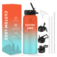 Bouteille d'eau isotherme personnalisée de haute qualité, best-seller, 32 oz, gourde isotherme sous vide pour la salle de sport