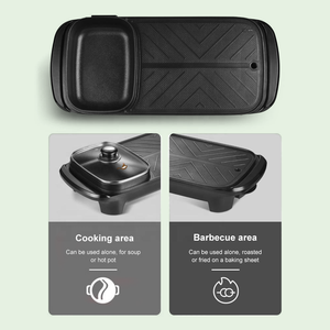 Đa Chức Năng Hộ Gia Đình Điện Vỉ Nướng Đặt Không Dính Trong Nhà/Ngoài Trời Đồ Nấu Nướng Lẩu Thịt Nướng & Chảo Kết Hợp - Product Image 3