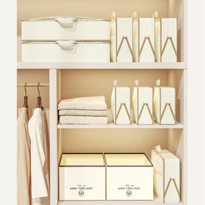 Bolsas de Almacenamiento Tipo Cubo Bensheeting para el Hogar, Juego de Bolsas de Compresión de Tela Antipolvo, Capacidad de 10-20L, Estilo Japonés para Ropa y Ropa de Cama - Product Image 6