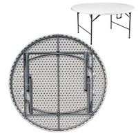 Table de banquet moderne pliable d'extérieur en plastique HDPE de 150 cm (5 pieds 60 pouces) empilable pour salon, salle à manger, cour, hôtel, villa
