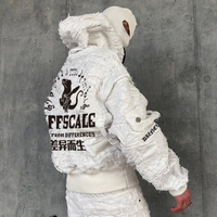 DiZNEW Veste de luxe tendance pour hommes personnalisée de haute qualité Veste d'automne en denim blanc lourd et sans manches