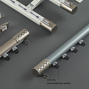 Traverse hiện đại máy sản xuất tùy chỉnh kim loại recessed Roman <span class=keywords><strong>Curtain</strong></span> Rod Hợp kim nhôm với góc cho phòng khách trang trí - Product Image 1